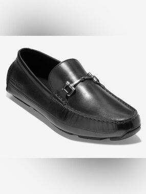 Cole Haan Black Leather Bit Driving Loafers Size 9.5